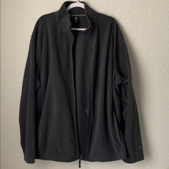 Starter Men’s Gray  Full-Zip Fleece Jacket Pockets  Size 2XL/50-52 - Picture 2 of 10